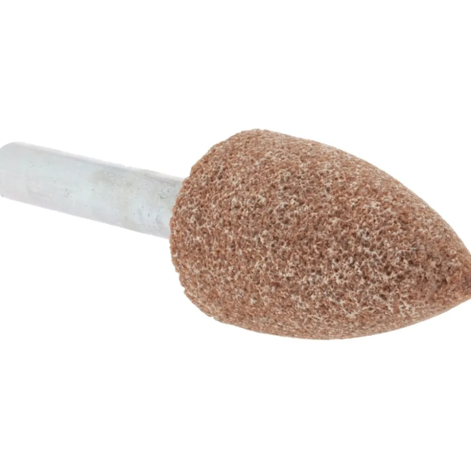 Mounted Point: 1-1/4" Thick, 1/4" Shank Dia, A12, 60 Grit, Medium