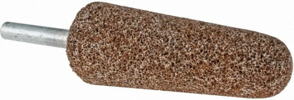 Mounted Point: 2-3/4" Thick, 1/4" Shank Dia, A3, 36 Grit, Very Coarse