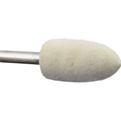 Mounted Polishing Bob: Bullet Shape, 3/4" Max Dia, 1/4" Shank Dia, Wool Felt