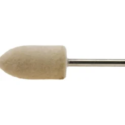 Mounted Polishing Bob: Bullet Shape, 1/2" Max Dia, 1/8" Shank Dia, Wool Felt