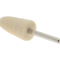 Mounted Polishing Bob: Conical Shape, 1/2" Max Dia, 1/8" Shank Dia, Wool Felt