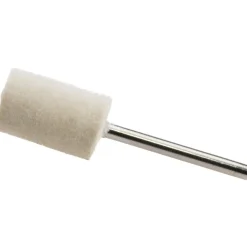 Mounted Polishing Bob: Cylinder Shape, 1/2" Max Dia, 1/8" Shank Dia, Wool Felt