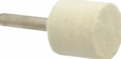 Mounted Polishing Bob: Cylinder Shape, 1" Max Dia, 1/4" Shank Dia, Wool Felt