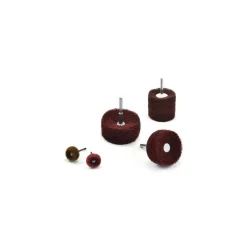 Mounted Satin Disc Buffing Wheel: 1-1/2" Dia, 1" Thick, 1/8" Shank Dia