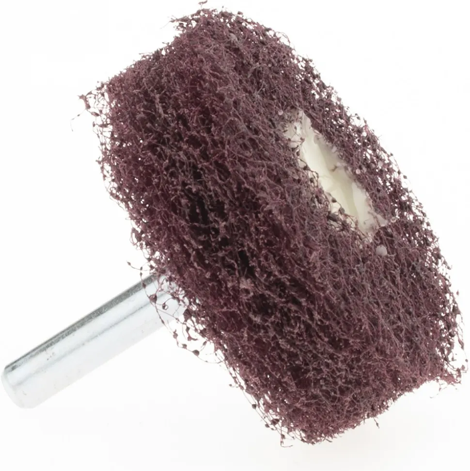 Mounted Scrubber Buffing Wheel: 2" Dia, 1/4" Shank Dia