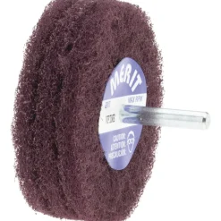 Mounted Scrubber Buffing Wheel: 3" Dia, 1/4" Shank Dia