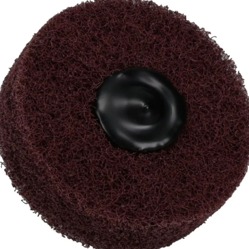 Mounted Scrubber Buffing Wheel: 3" Dia, 1/4" Shank Dia