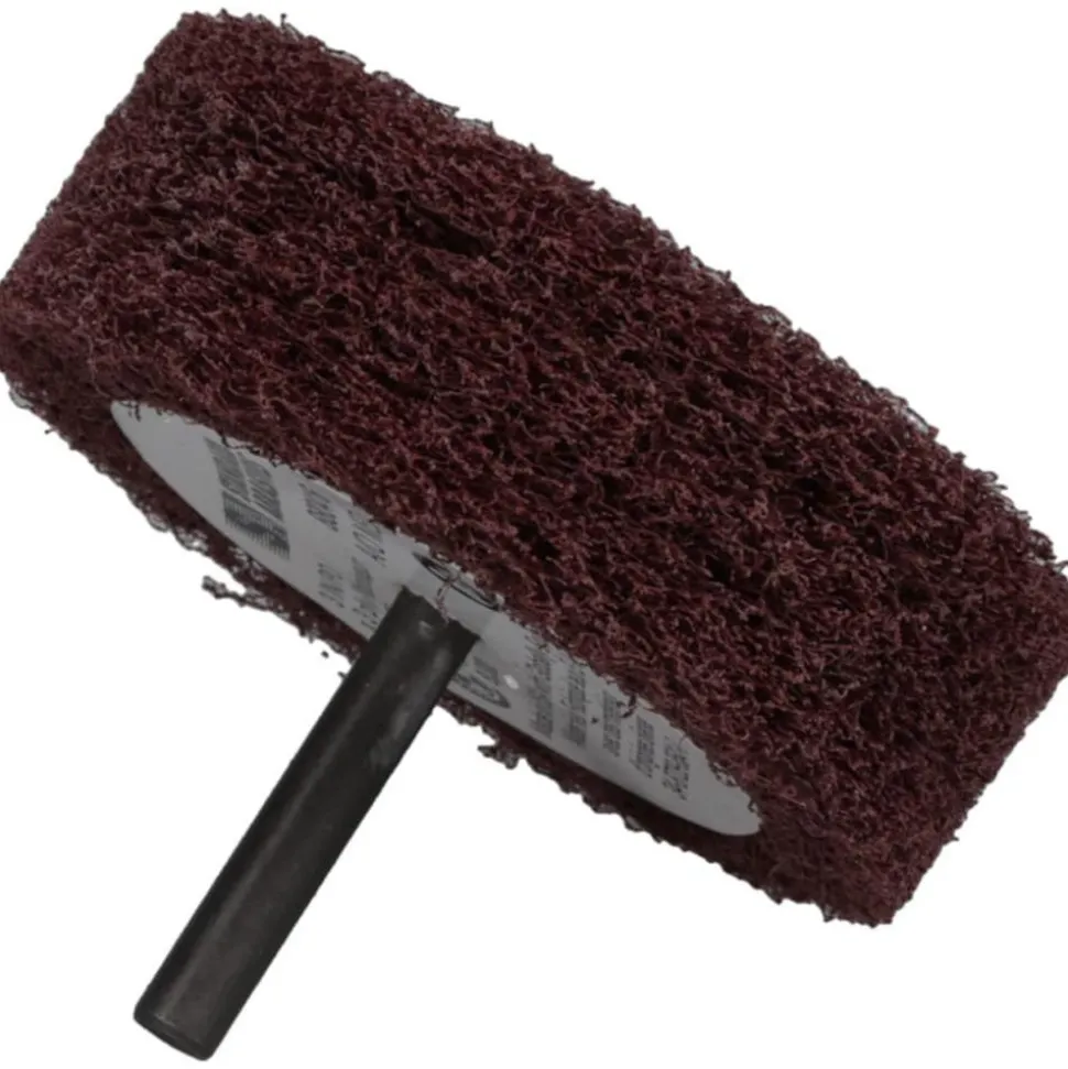 Mounted Scrubber Buffing Wheel: 3" Dia, 1/4" Shank Dia