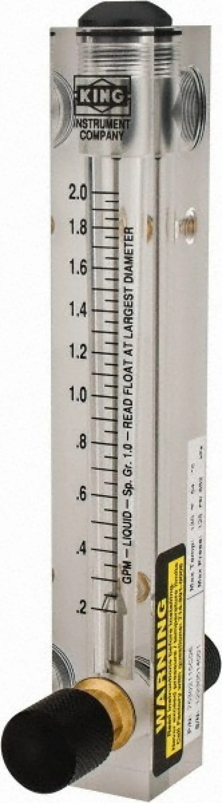 1/2" M Port Block Style Panel Mount Flowmeter