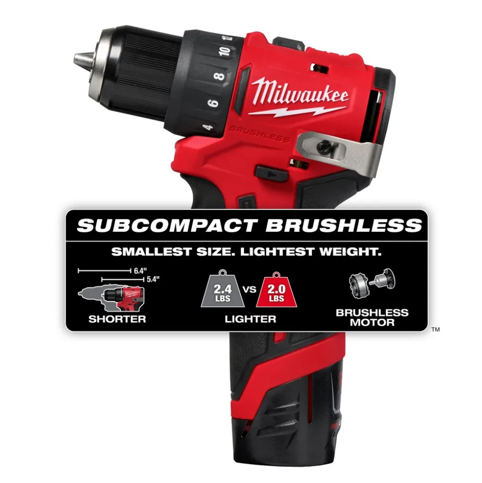 M12™ Subcompact Brushless 3/8" Drill/Driver Kit