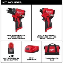 M12â„¢ Subcompact Brushless 2-Tool Combo Kit