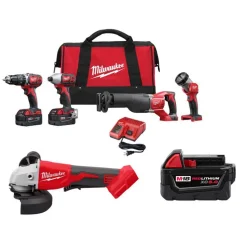 M18™ 4-Tool Combo Kit, 1/2" Hammer Drill/Driver & SAWZALL® Recip Saw & 1/4" Hex Impact Driver & Work Light
