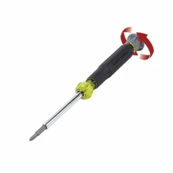 Multi-Bit Screwdriver: #0, #00, 165 mm OAL, Cushion Grip Handle