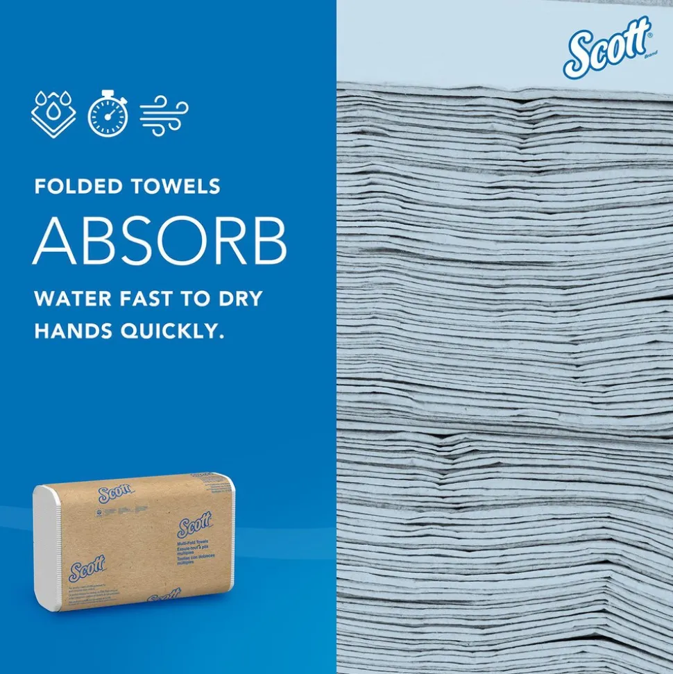 Multifold Paper Towels (01804), with Absorbency Pockets™, 9.2" x 9.4" Sheets, Compressed Pack, White