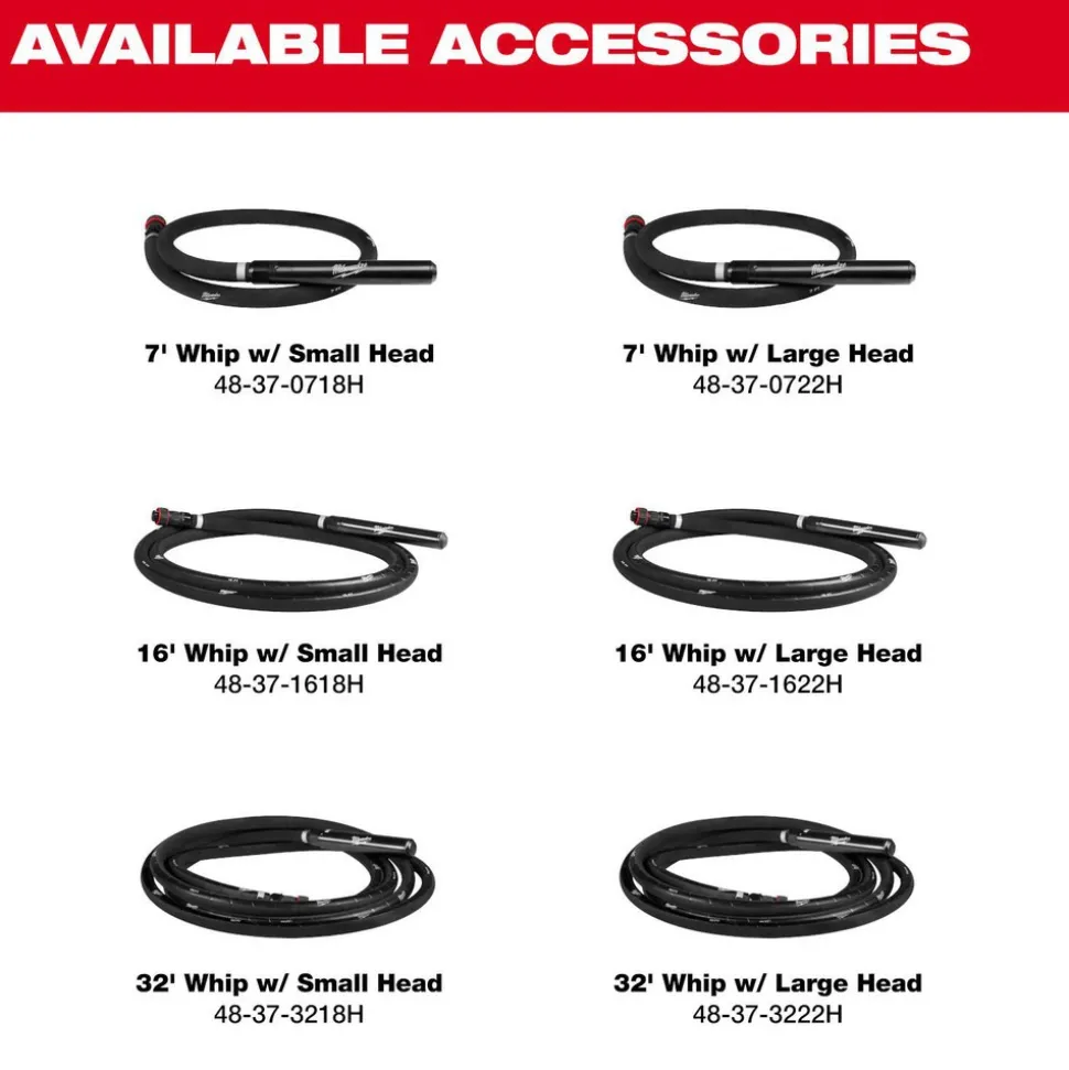 MX FUEL™ Backpack High Cycle Concrete Vibrator Kit w/ 7' Whip / 1.75" Head