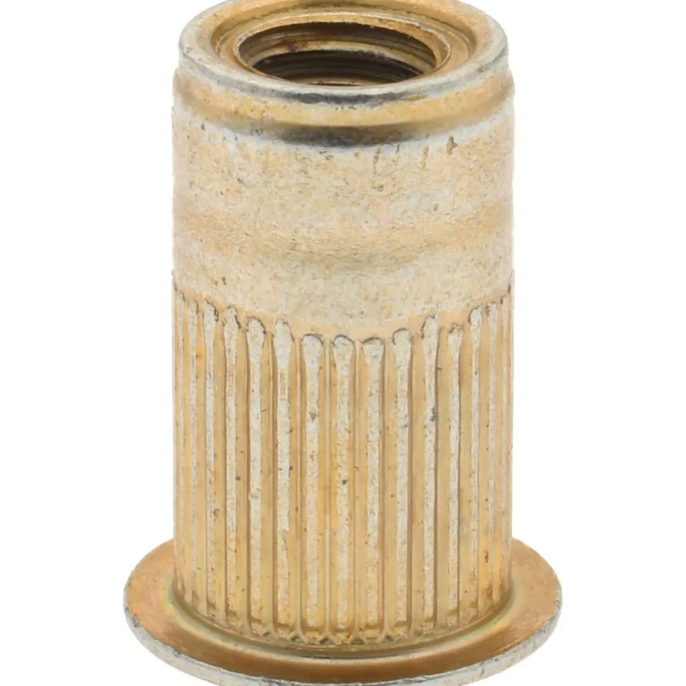 M6x1.00, 9.91mm Insert Dia, 17.27mm OAL, Knurled Body Open End Threaded Insert