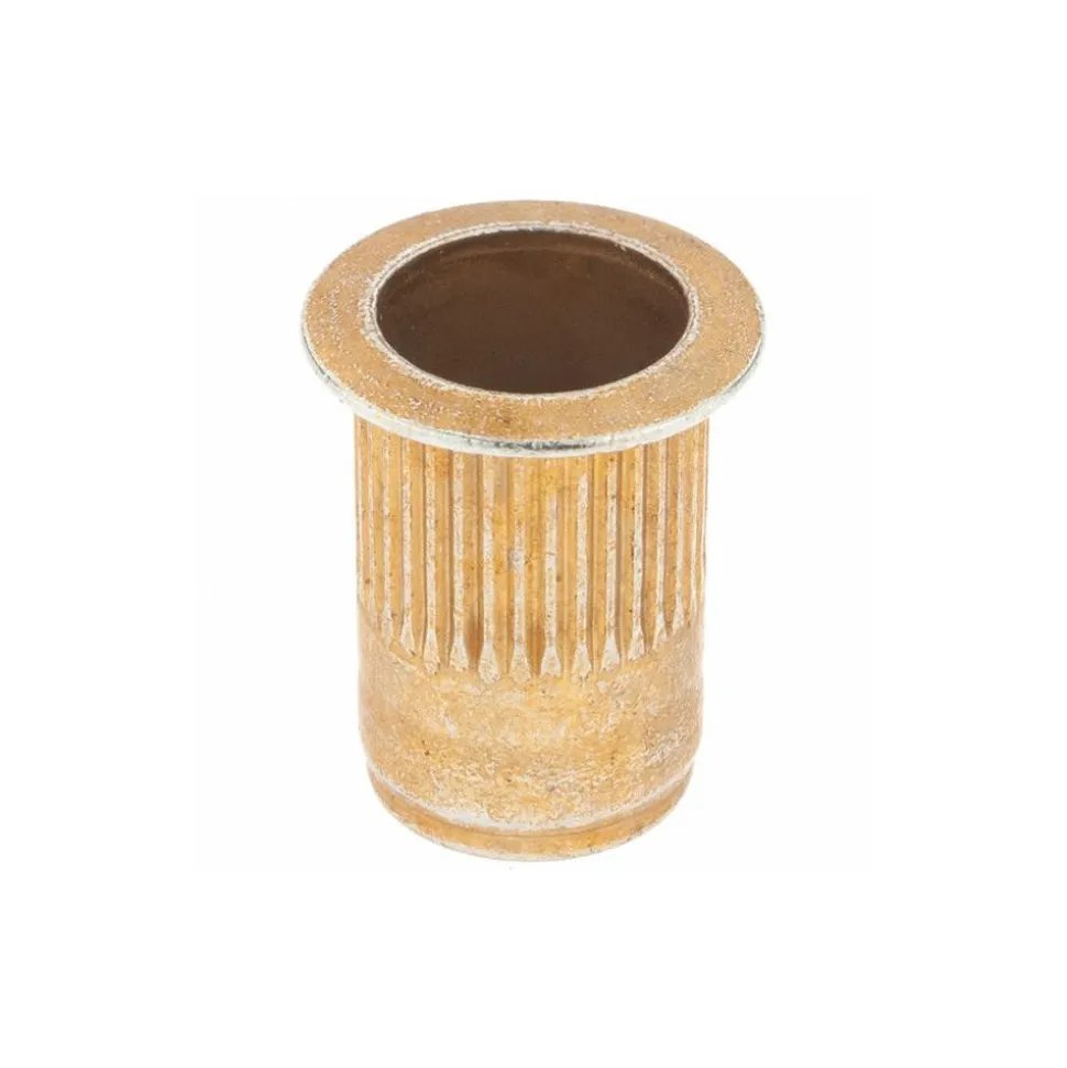 M6x1.00, 9.91mm Insert Dia, 14.73mm OAL, Knurled Body Open End Threaded Insert