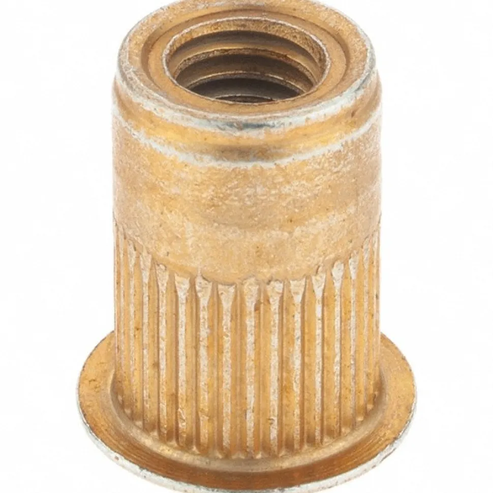 M6x1.00, 9.91mm Insert Dia, 14.73mm OAL, Knurled Body Open End Threaded Insert