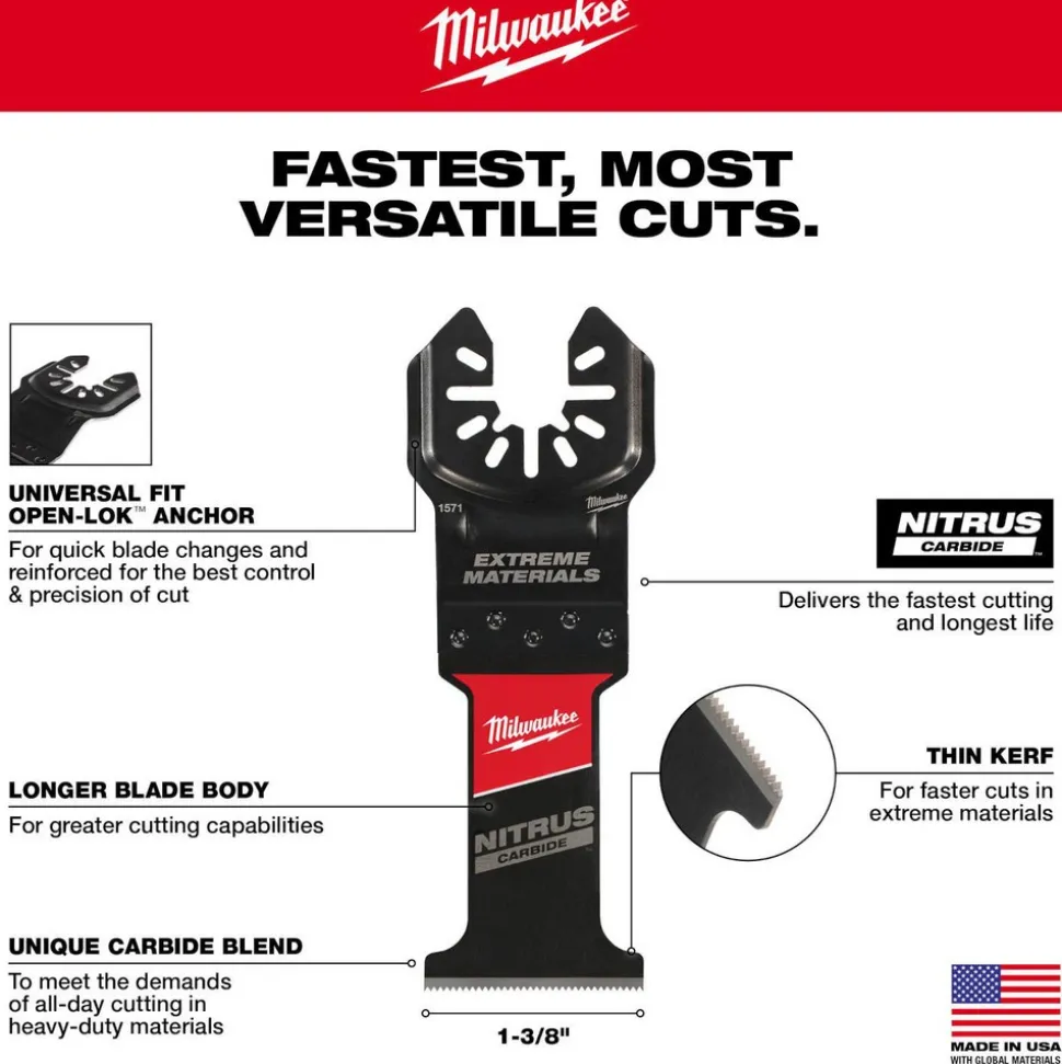 1-3/8" NITRUS™ Carbide Extreme Materials Universal Fit Oscillating Multi-Tool Blade, 10-Pack
