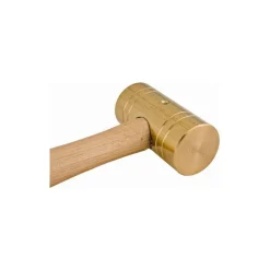 Non-Marring Hammer: 1 lb, 1-1/4" Face Dia, Brass Head