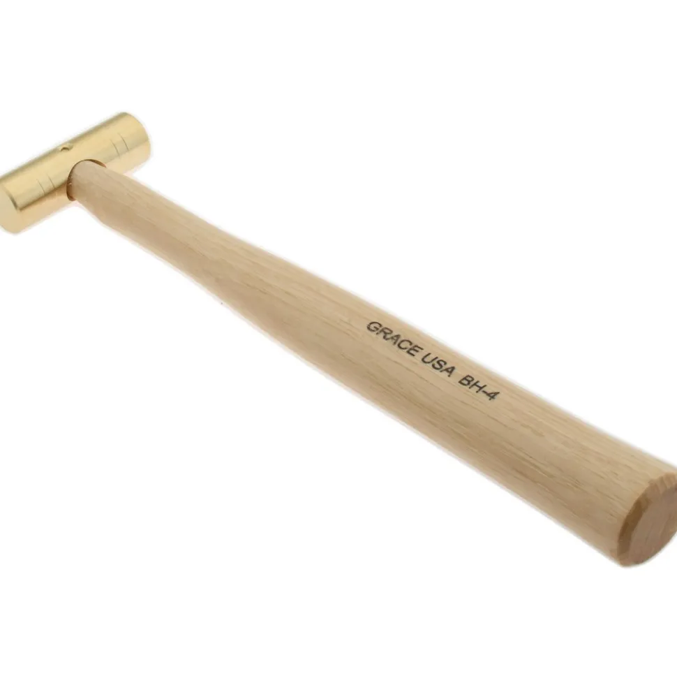 Non-Marring Hammer: 4 oz, 3/4" Face Dia, Brass Head