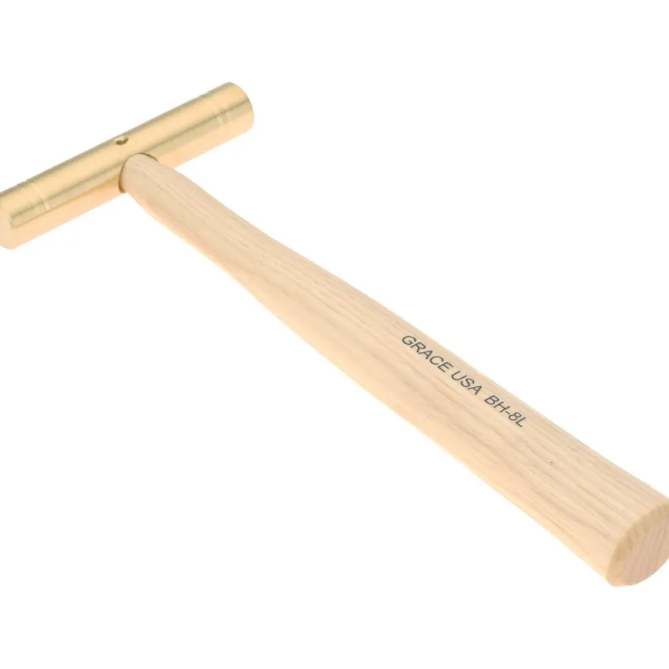 Non-Marring Hammer: 8 oz, 3/4" Face Dia, Brass Head