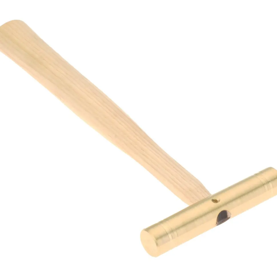 Non-Marring Hammer: 8 oz, 3/4" Face Dia, Brass Head