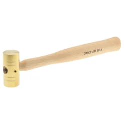 Non-Marring Hammer: 8 oz, 1" Face Dia, Brass Head