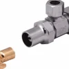 NPT 1/2 Inlet, 110 Max psi, Chrome Finish, Rubber Water Supply Stop Valve