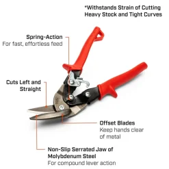 Offset Aviation Snips: 9-1/4