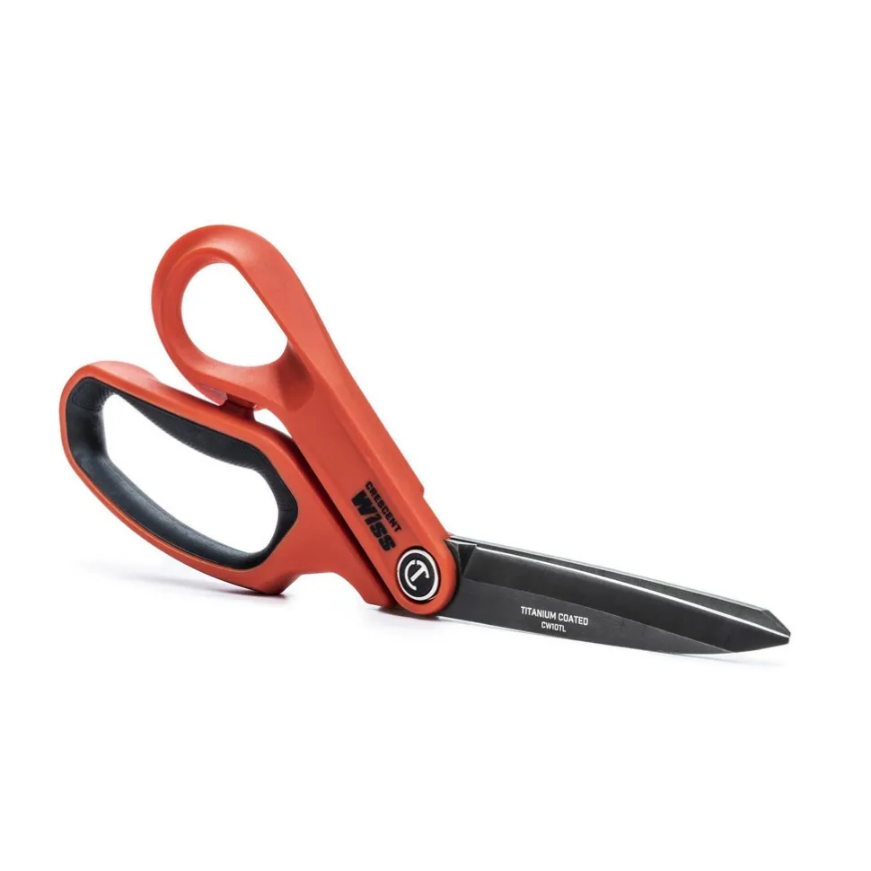 Offset Professional Shears: 10" OAL, 3-3/4" LOC, Titanium Blades