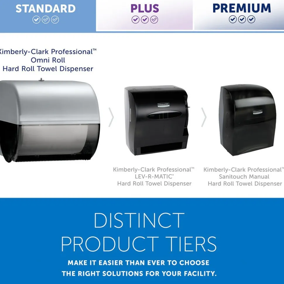 Omni Roll Hard Roll Towel Dispenser, Black, for 1.5" Core Roll Towels, Compact Dispensing, 10.5" x 10.0" x 10.0"