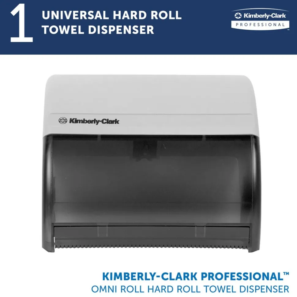 Omni Roll Hard Roll Towel Dispenser, Black, for 1.5" Core Roll Towels, Compact Dispensing, 10.5" x 10.0" x 10.0"