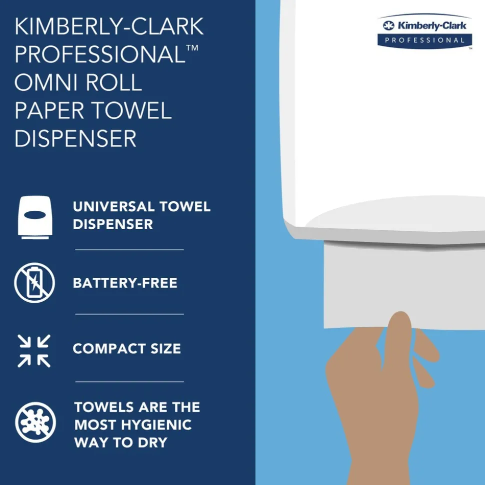 Omni Roll Hard Roll Towel Dispenser, Black, for 1.5" Core Roll Towels, Compact Dispensing, 10.5" x 10.0" x 10.0"