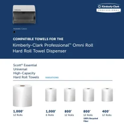 Omni Roll Hard Roll Towel Dispenser, Black, for 1.5
