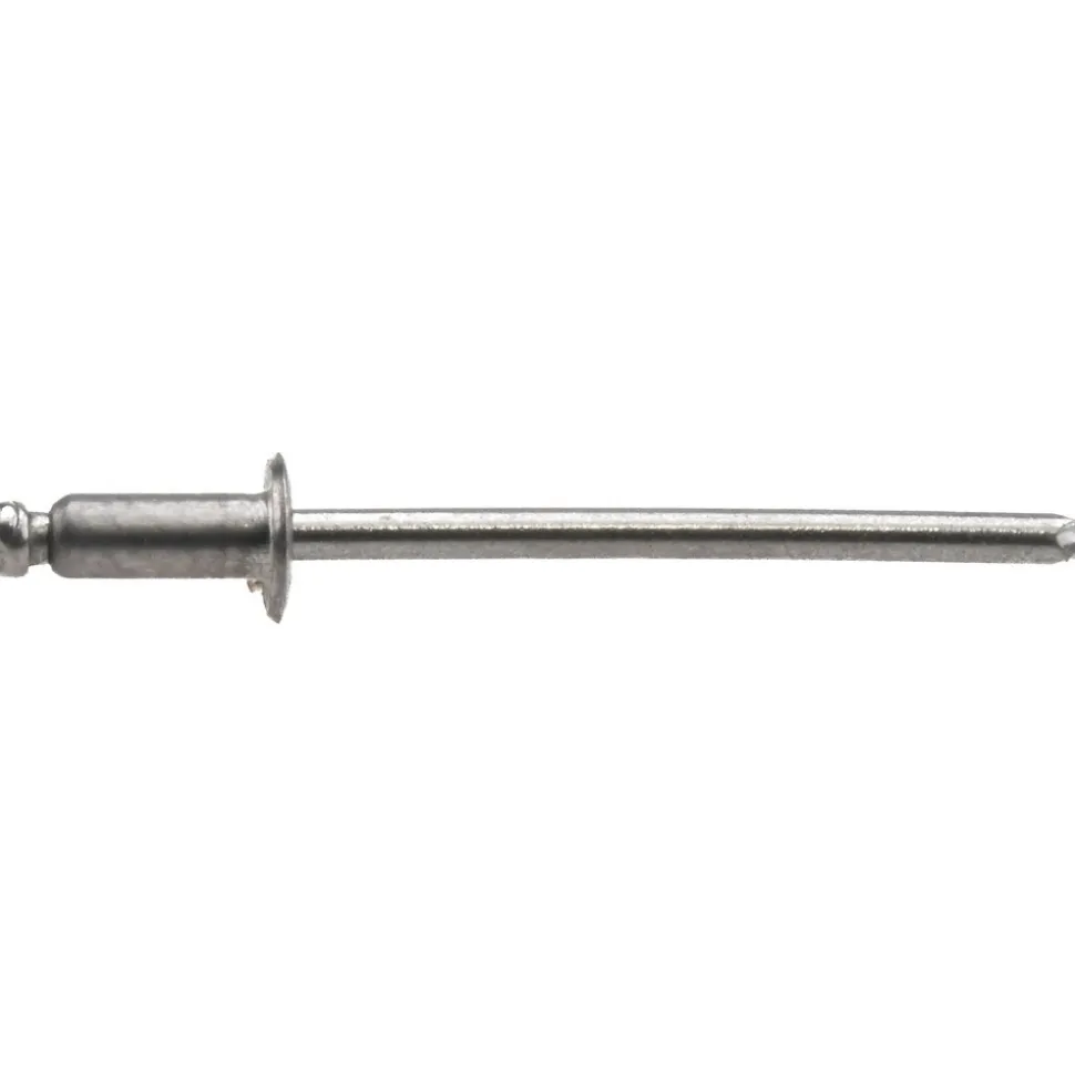 Open End Blind Rivet: Button Head, Stainless Steel Body, Stainless Steel Mandrel