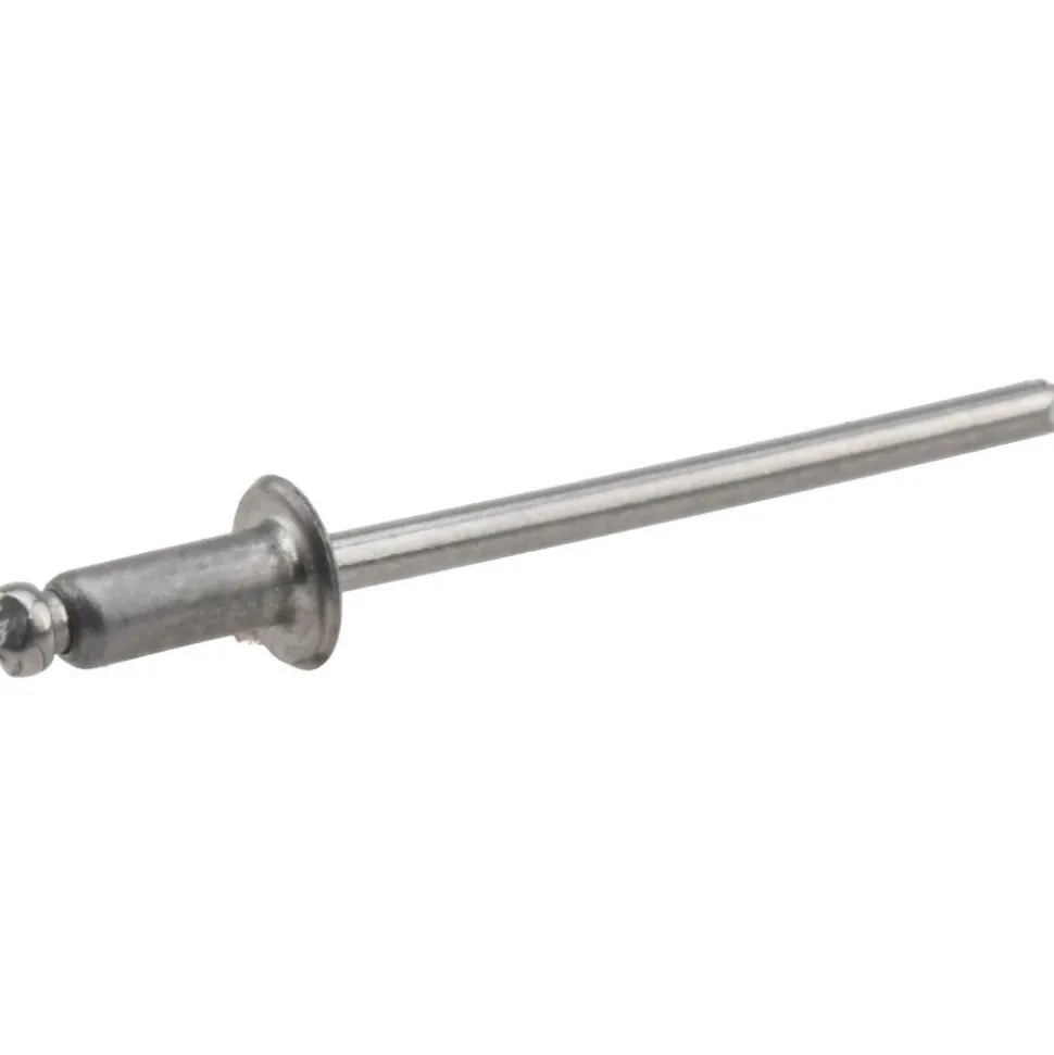 Open End Blind Rivet: Button Head, Stainless Steel Body, Stainless Steel Mandrel