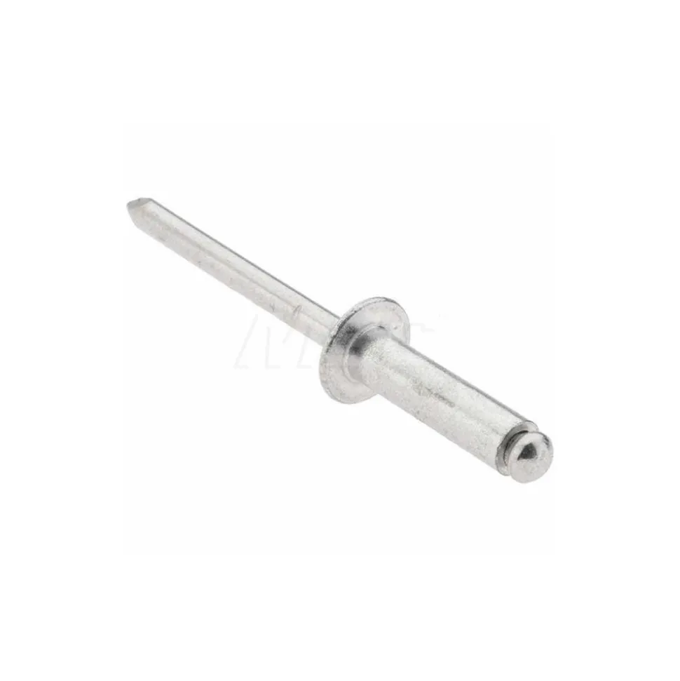 Open End Blind Rivet: Size 6-8, Dome Head, Aluminum Body, Aluminum Mandrel