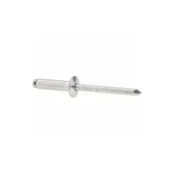 Open End Blind Rivet: Size 6-8, Dome Head, Aluminum Body, Aluminum Mandrel