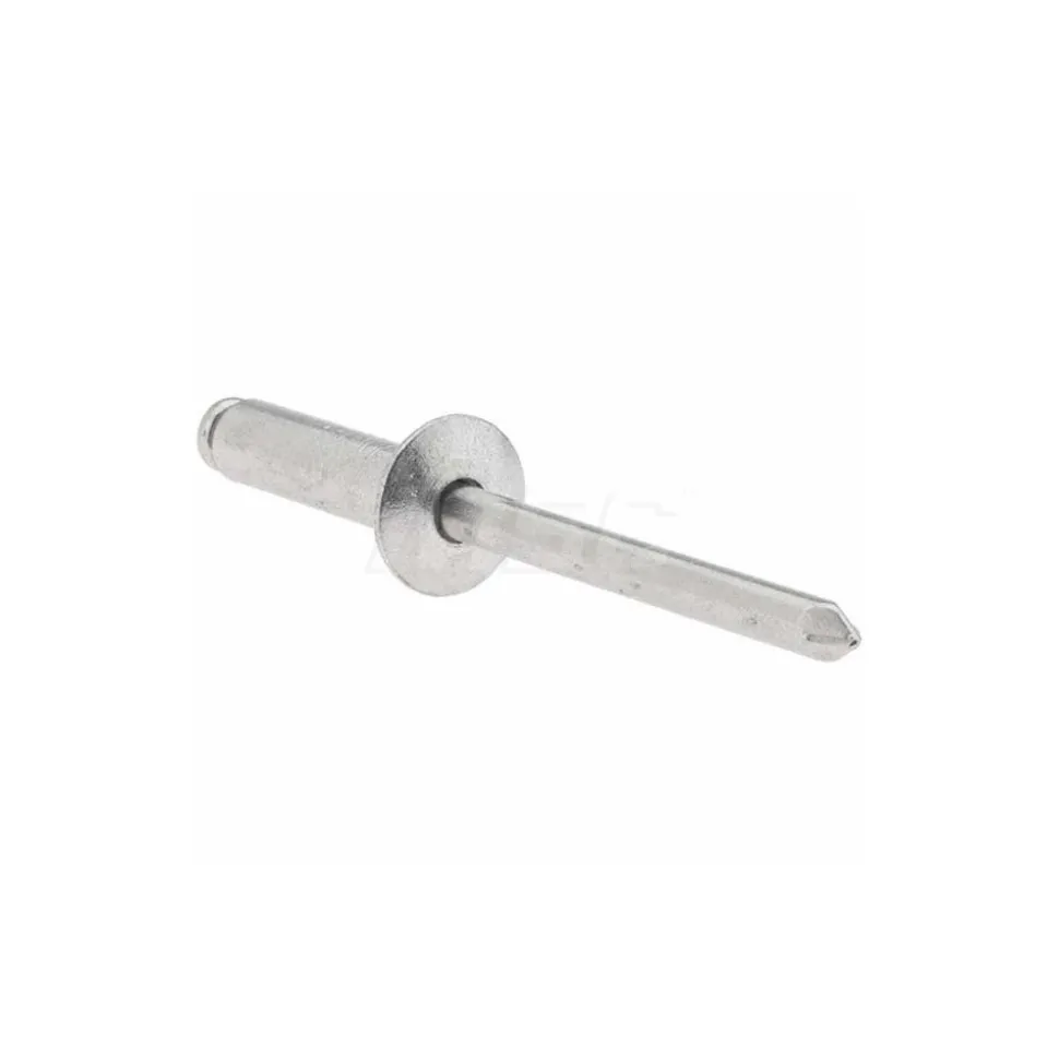 Open End Blind Rivet: Size 6-8, Dome Head, Aluminum Body, Aluminum Mandrel
