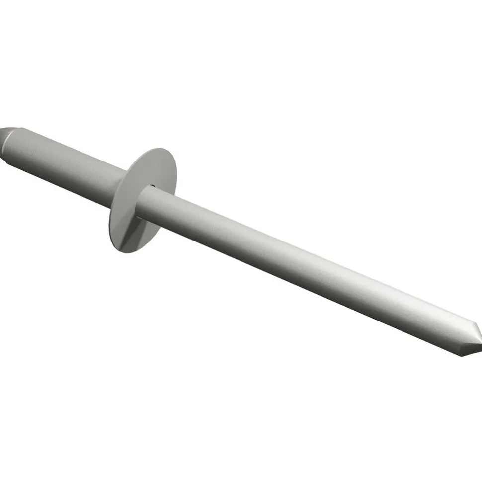 Open End Blind Rivet: Size 64, Dome Head, Stainless Steel Body, Stainless Steel Mandrel