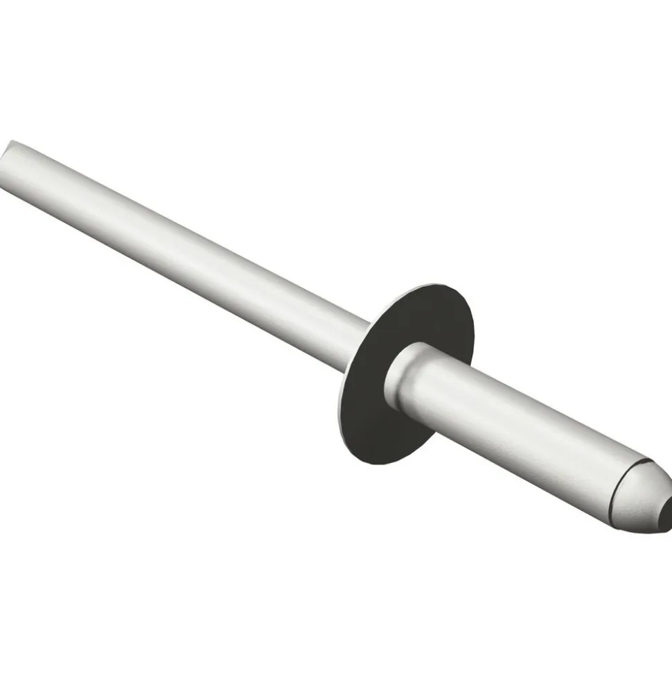 Open End Blind Rivet: Size 64, Dome Head, Stainless Steel Body, Stainless Steel Mandrel