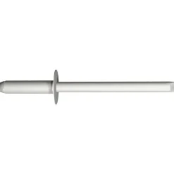 Open End Blind Rivet: Size 64, Dome Head, Stainless Steel Body, Stainless Steel Mandrel