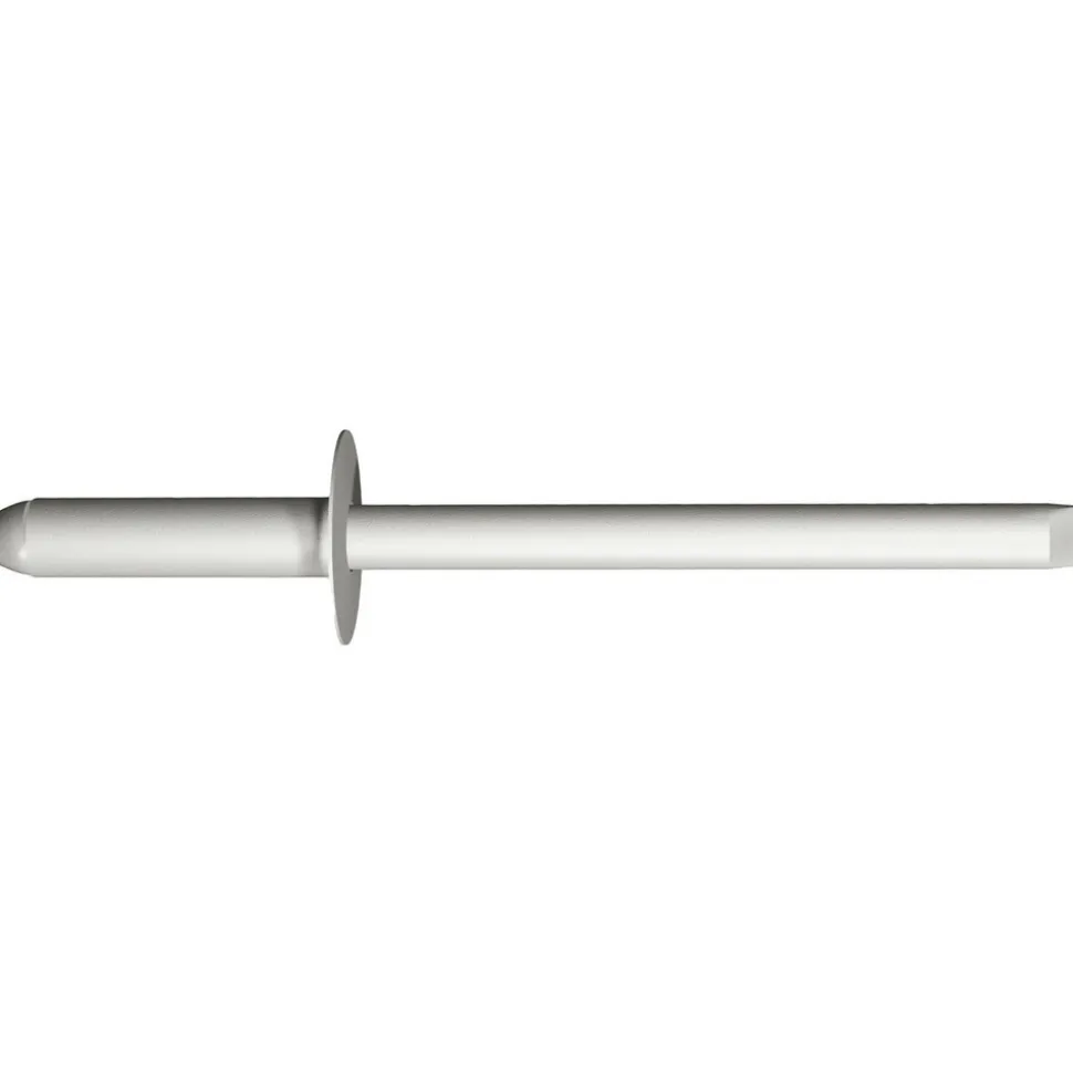 Open End Blind Rivet: Size 64, Dome Head, Stainless Steel Body, Stainless Steel Mandrel