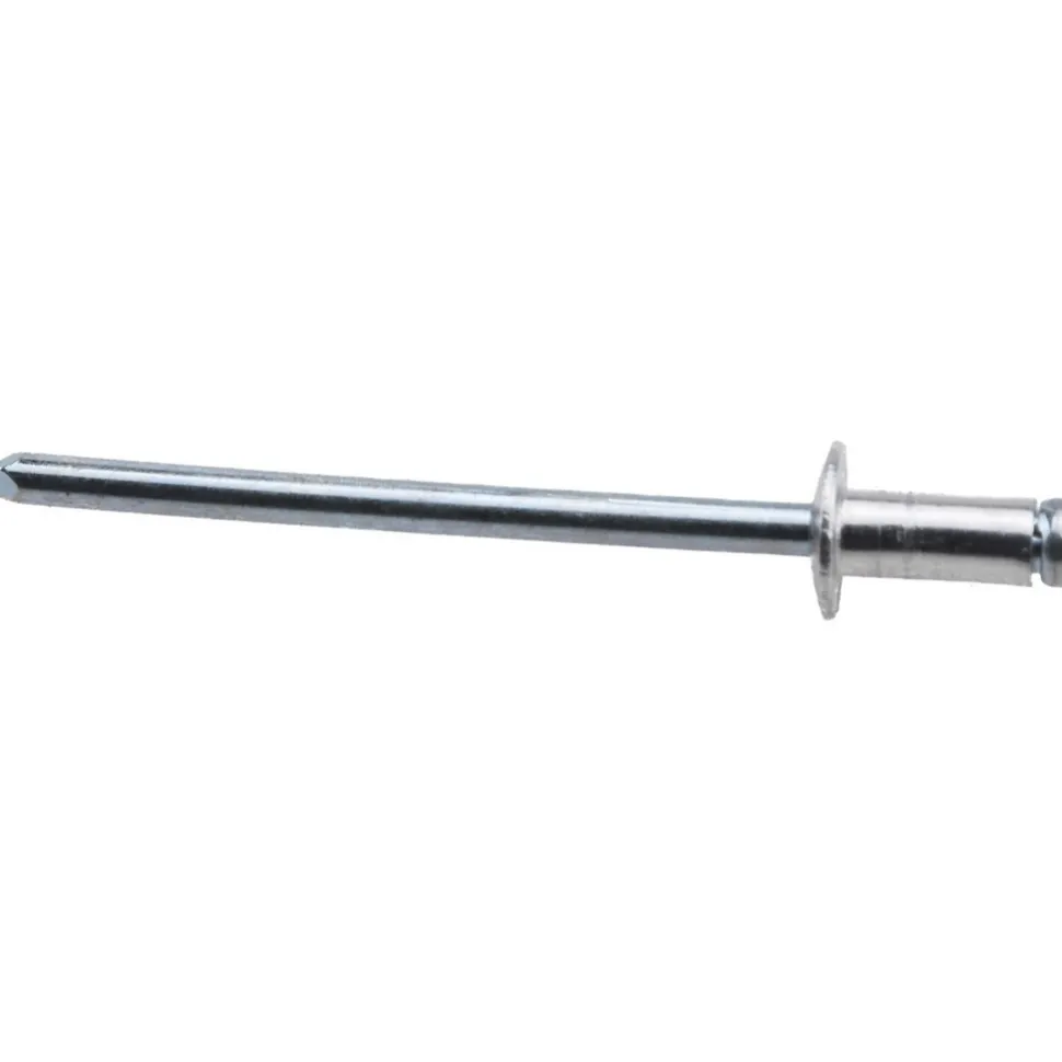 Open End Blind Rivet: Size 42, Dome Head, Aluminum Body, Steel Mandrel