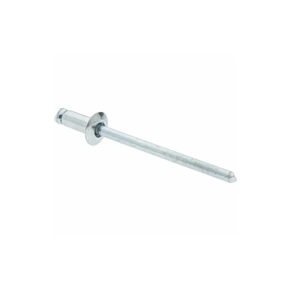 Open End Blind Rivet: Size 42, Dome Head, Steel Body, Steel Mandrel