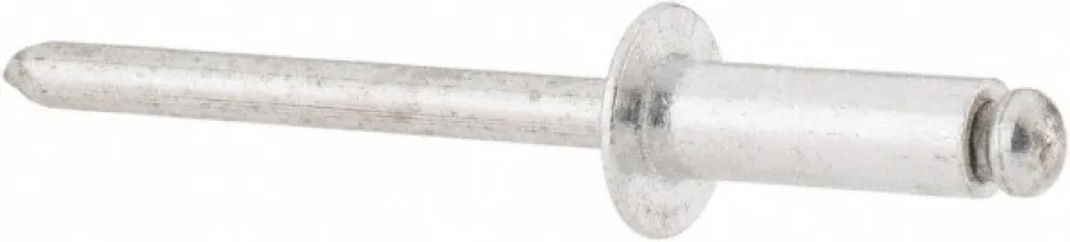 Open End Blind Rivet: Size 66, Dome Head, Aluminum Body, Aluminum Mandrel