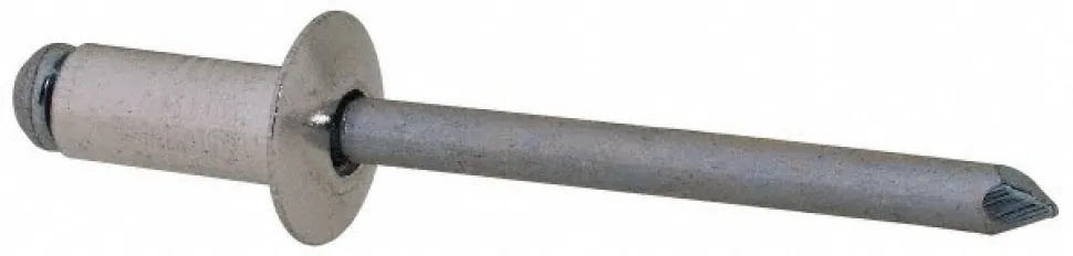 Open End Blind Rivet: Size 64, Dome Head, Aluminum Body, Steel Mandrel