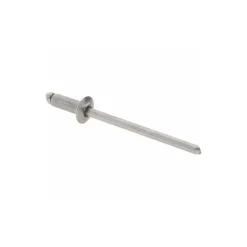 Open End Blind Rivet: Size 43, Dome Head, Stainless Steel Body, Stainless Steel Mandrel