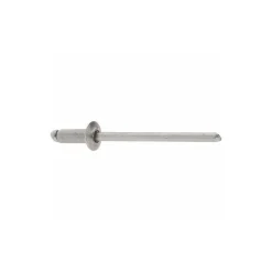 Open End Blind Rivet: Size 43, Dome Head, Stainless Steel Body, Stainless Steel Mandrel